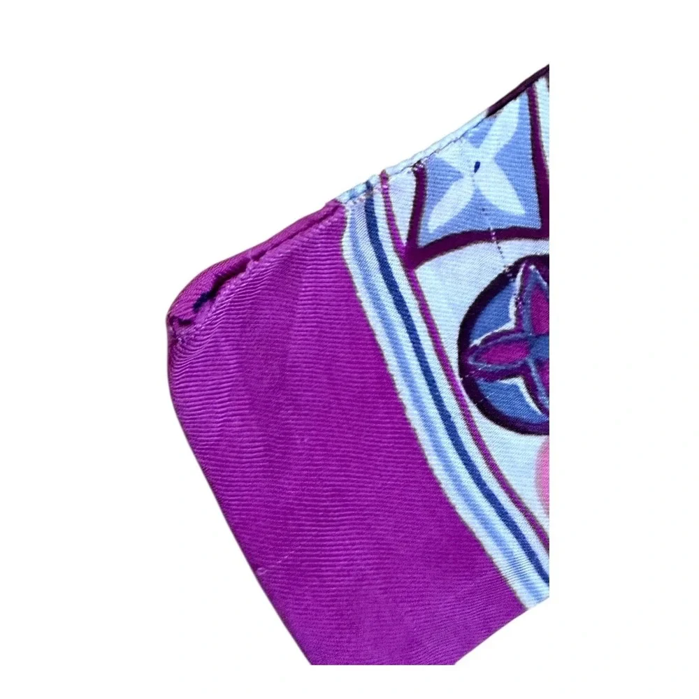Louis Vuitton Violet Comete Silk Bandeau scarf in violet/ multicolor - Authentic - Picture 5 of 6